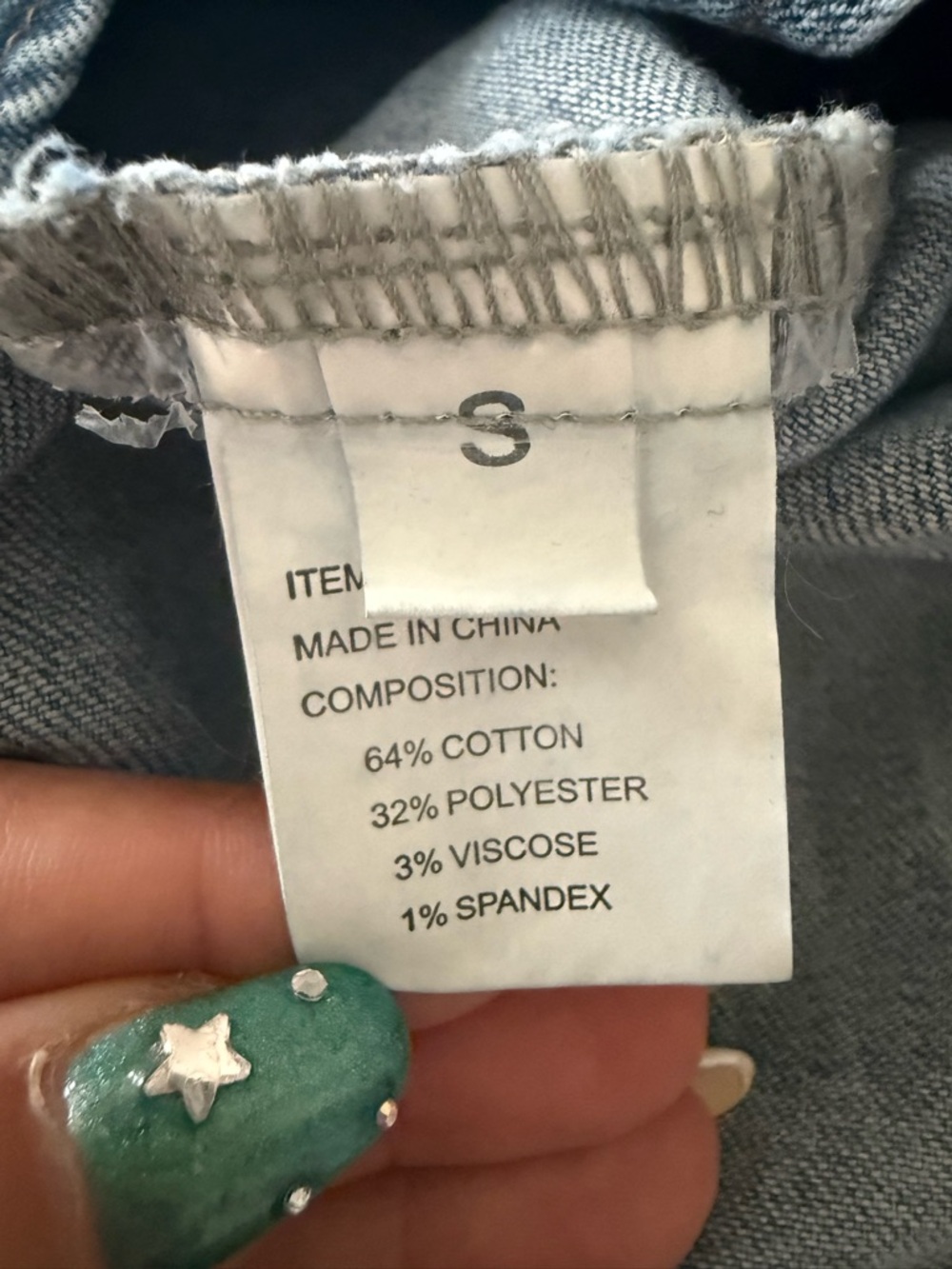 Slim-Fit Denim Vest Top in Blue with Front Buttons - Picture 3 of 5